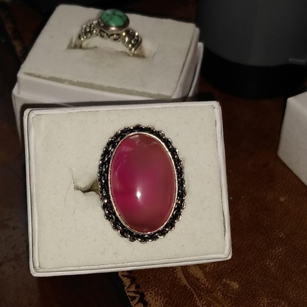 Vintage pink moonstone sz9 925 ( only )